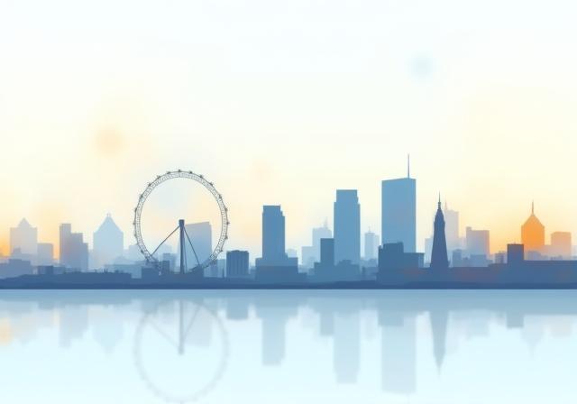 Abstrakte Skyline von London mit modernem Business-Illustrationsstil