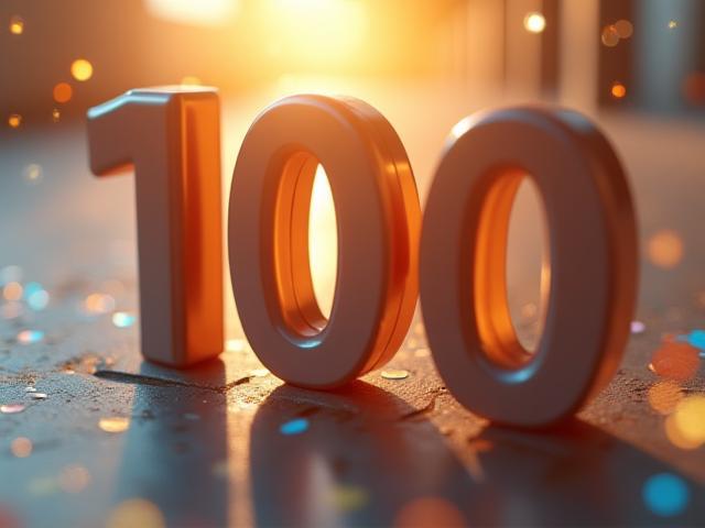 Zahl 100 als Symbol für erfolgreiche Projekte von SERVICES A-Z LTD